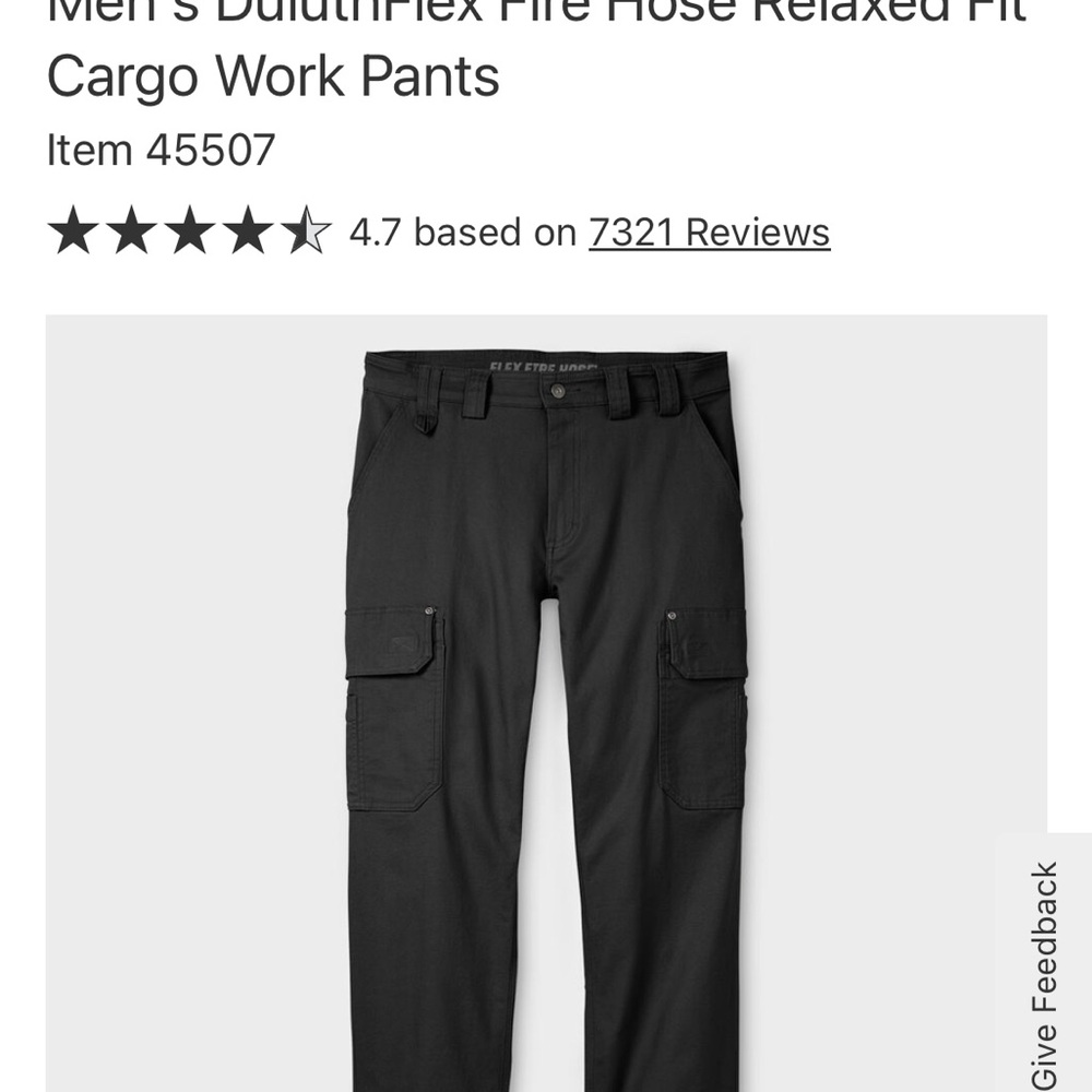 DuluthFlex Black Cargo Work Pants